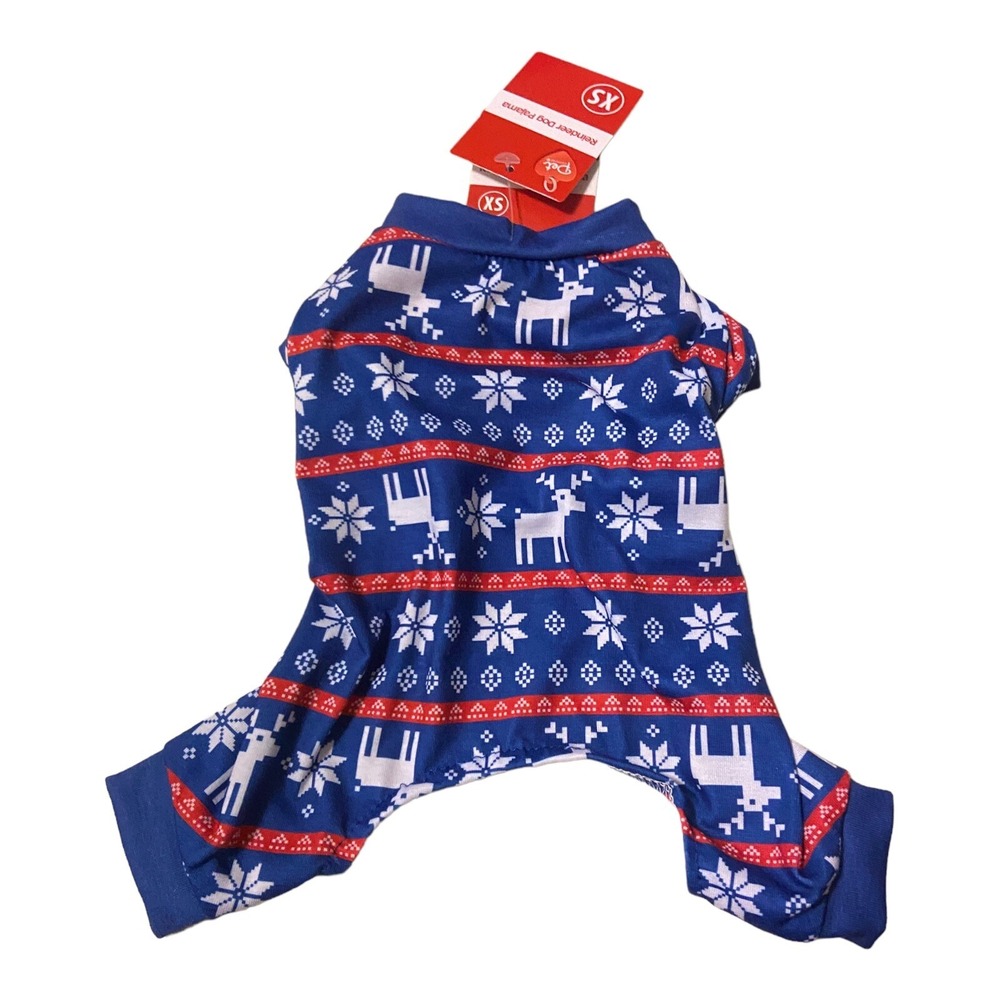 Christmas Holiday Dog Blue Pajama-Size-XS New